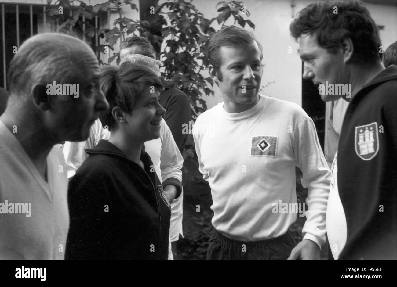 Bei Einem Fussballspiel des HSV, Deutschland 1969 Fußballturniere der deutschen Club HSV Deutschland 1969 Stockfoto