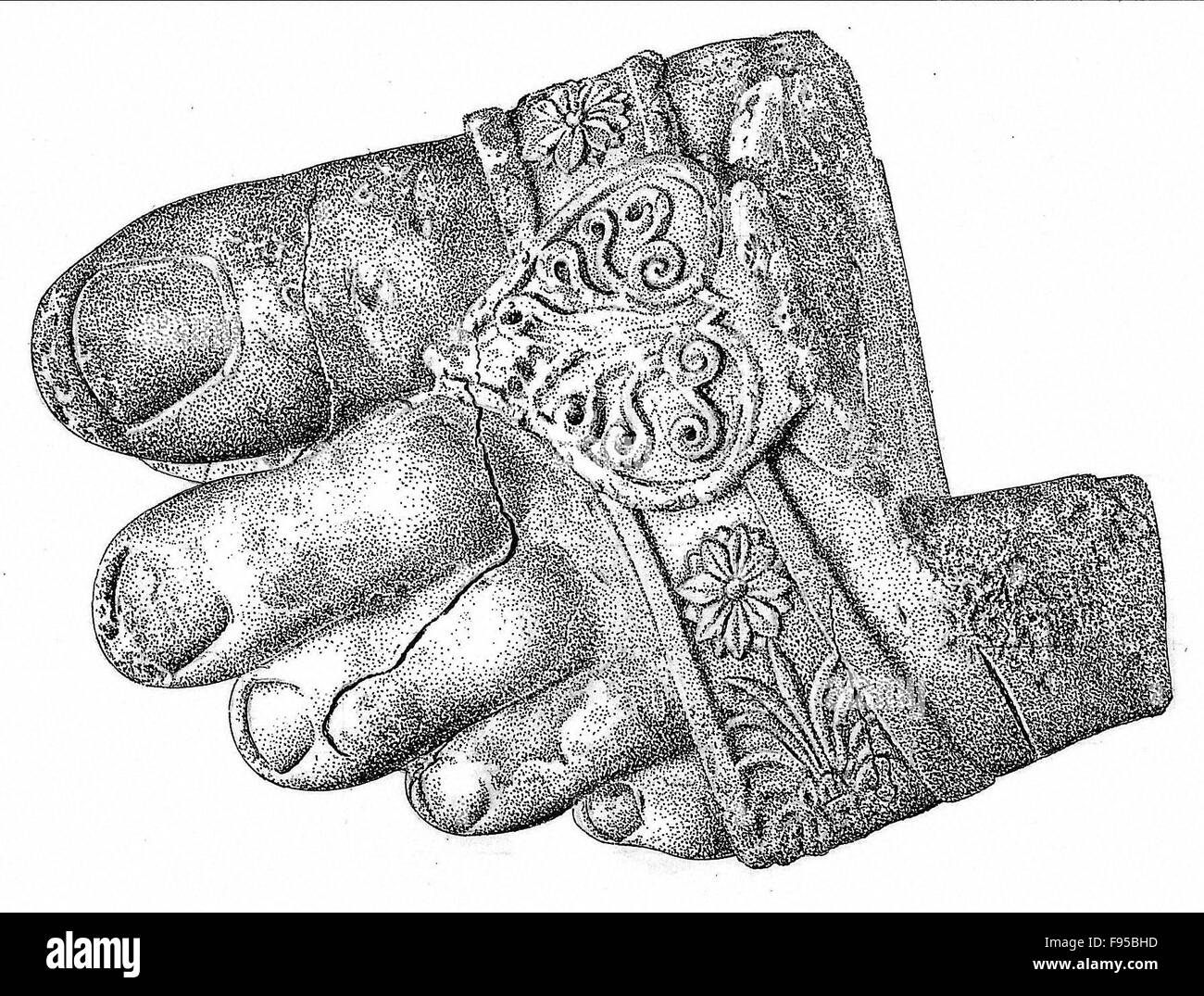 Fuße des männlichen Kolossalstatue. Stockfoto