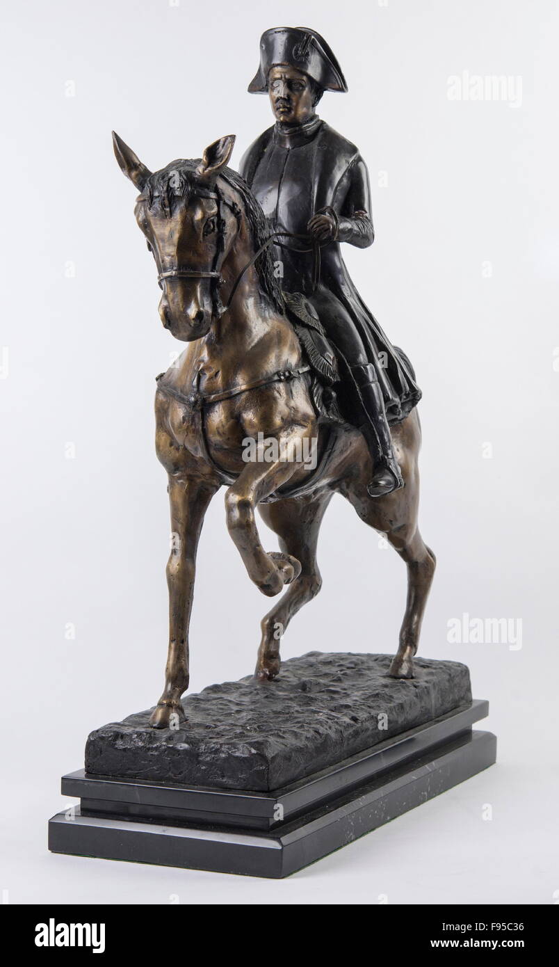 Statue von Napoleon Bonaparte auf dem Pferderücken Stockfoto