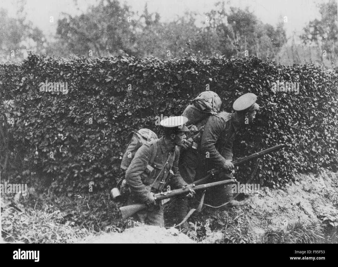 Britische Front, Belgien, 1914. Stockfoto