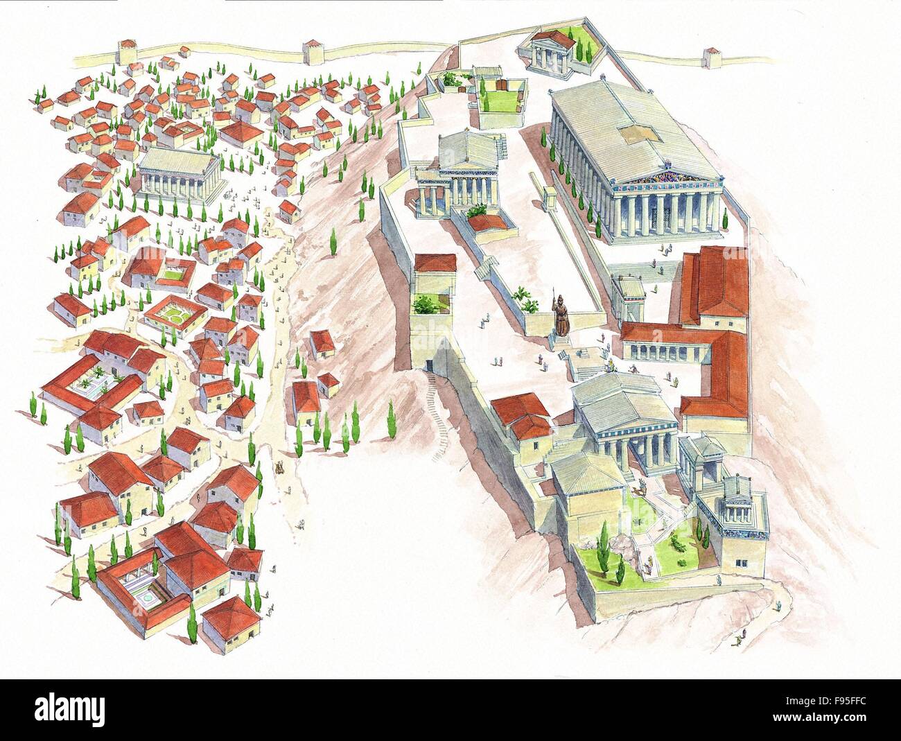Der Stadtstaat Athen. Stockfoto