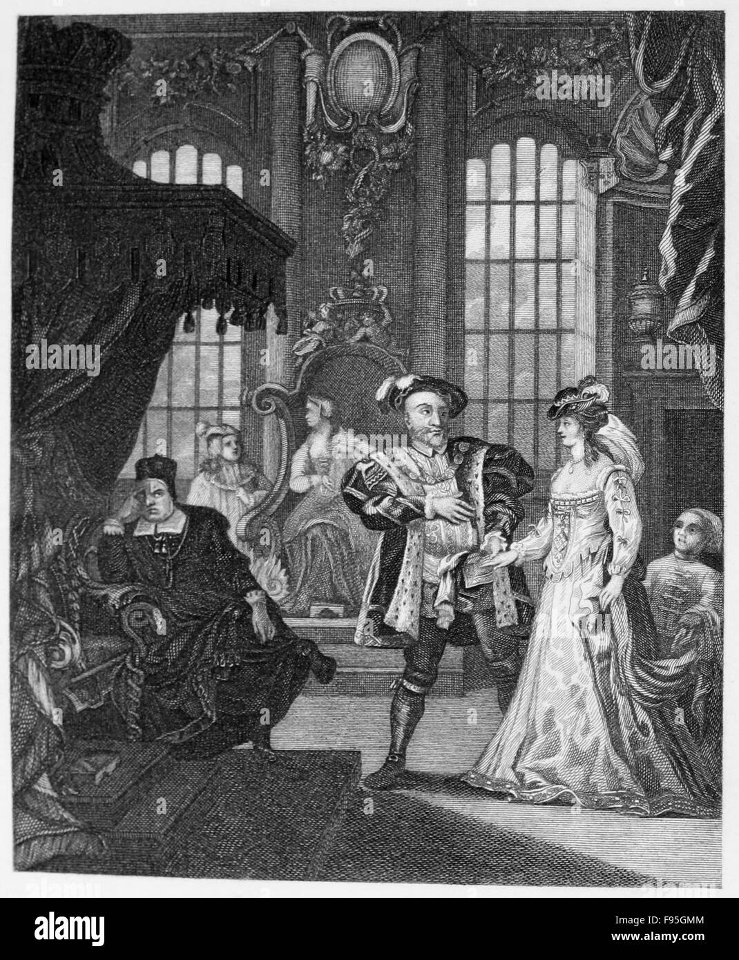 König Henry V111 und Anna Boleyne. Stockfoto