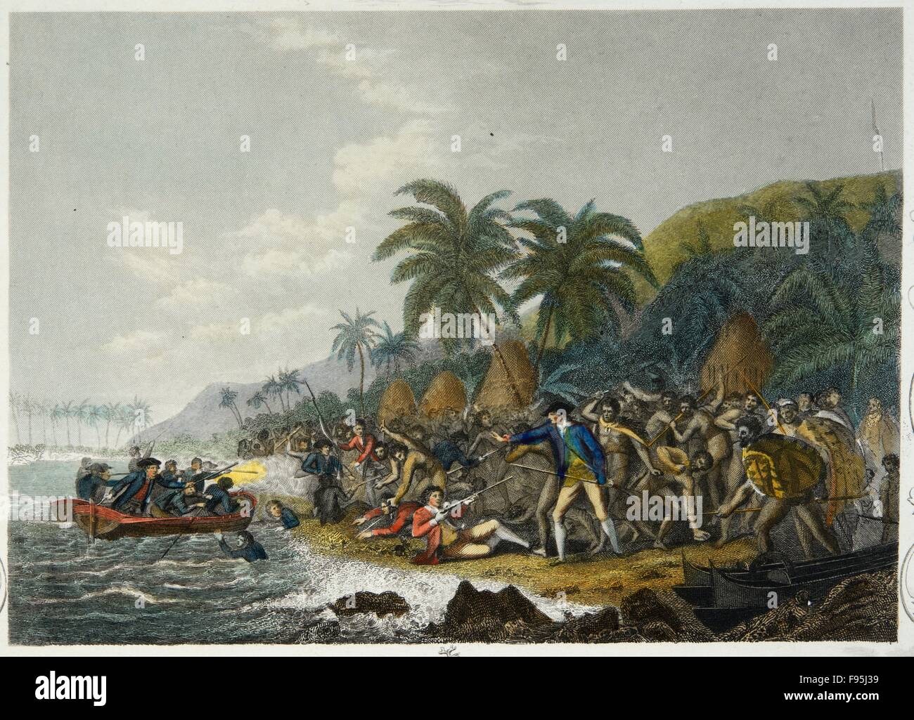 Der Tod von Captain Cook. Stockfoto