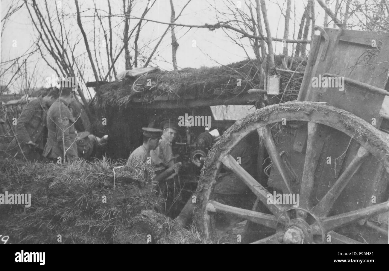 Britische Front, Belgien, 1914. Stockfoto