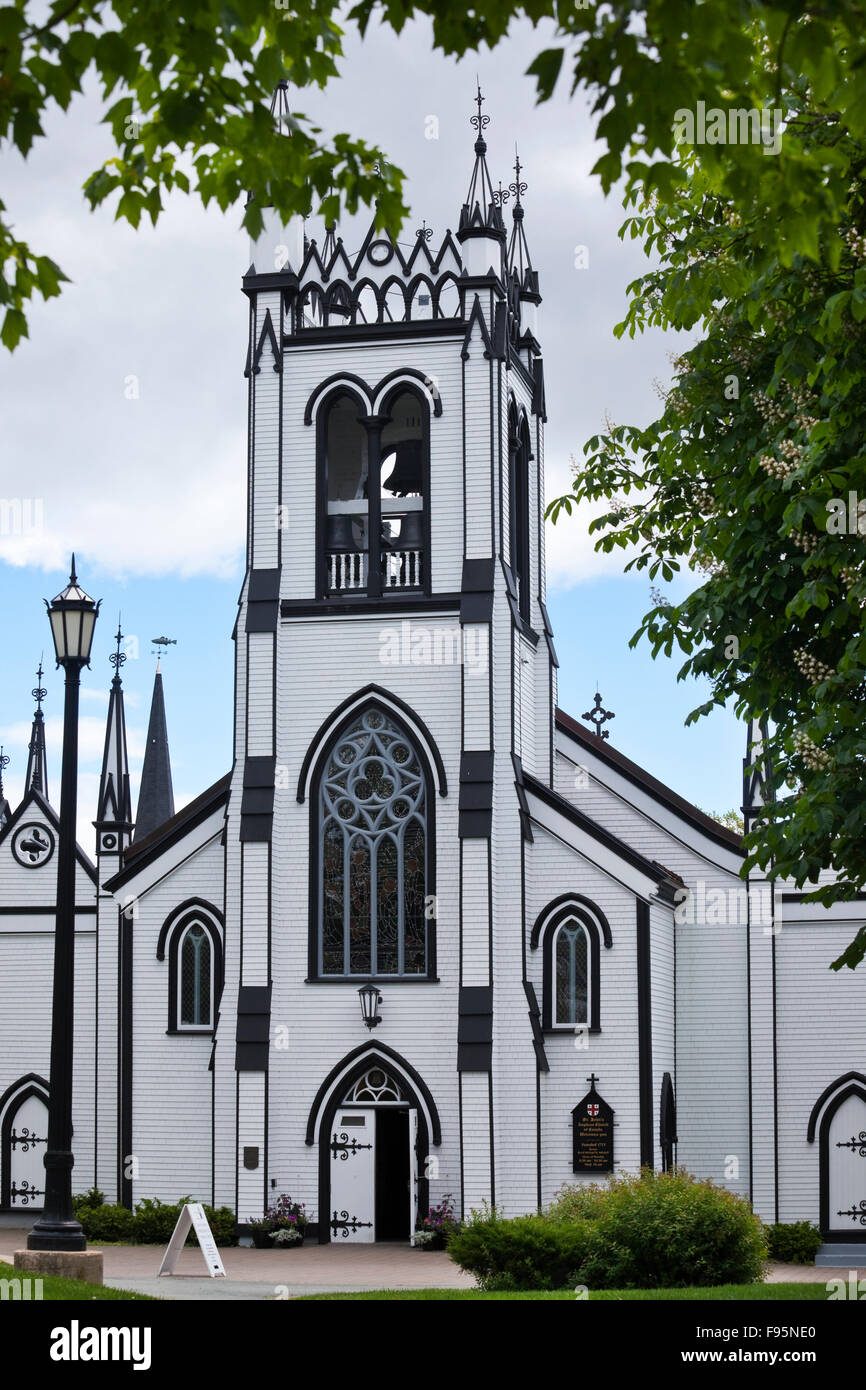 Zweite älteste anglikanische Kirche in Kanada und in Lunenburg, Nova Scotia, St. John die anglikanische Kirche wurde ursprünglich erbaut Stockfoto
