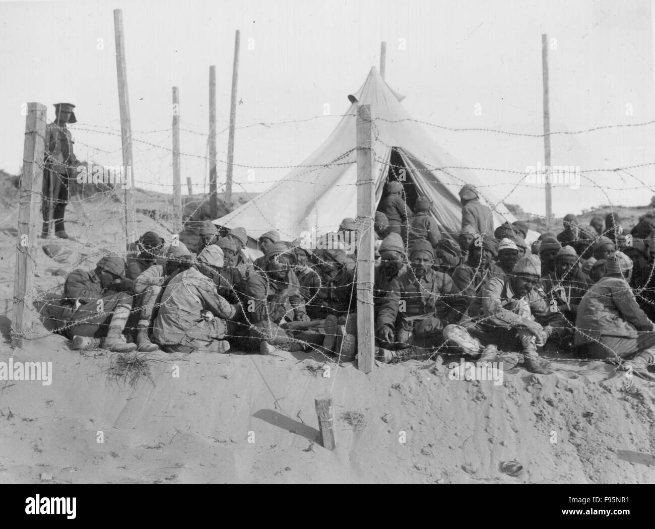 Britische Front. Hinter den Linien, Kriegsgefangene. Stockfoto