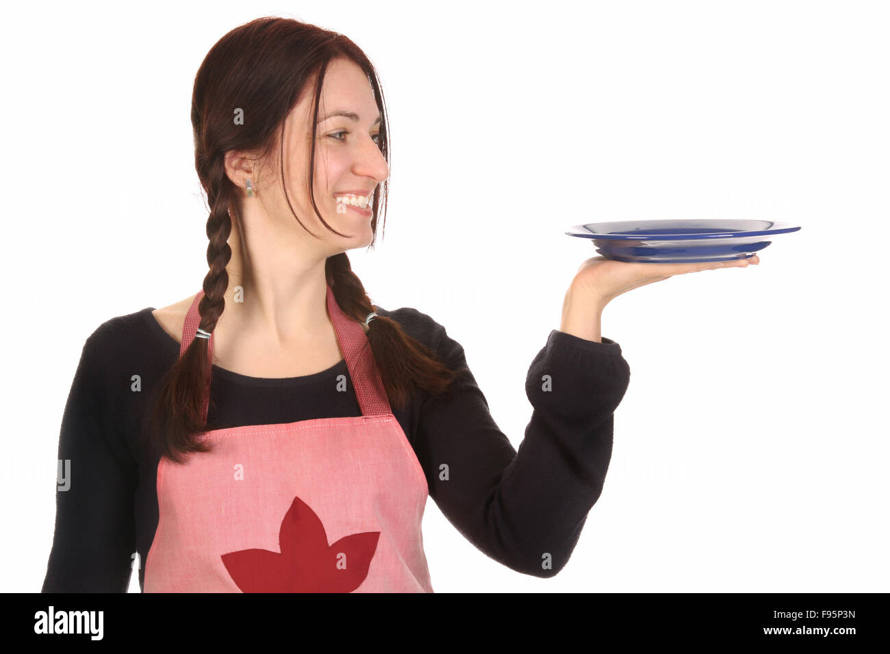 Hausfrau Halteblech leer Stockfoto