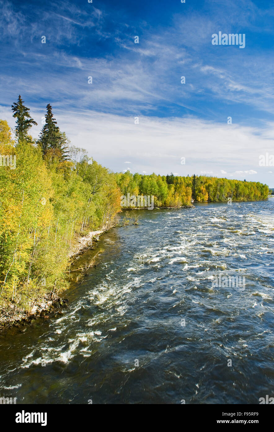 Otter Rapids entlang des Churchill River, nördlichen Saskatchewan, Kanada Stockfoto
