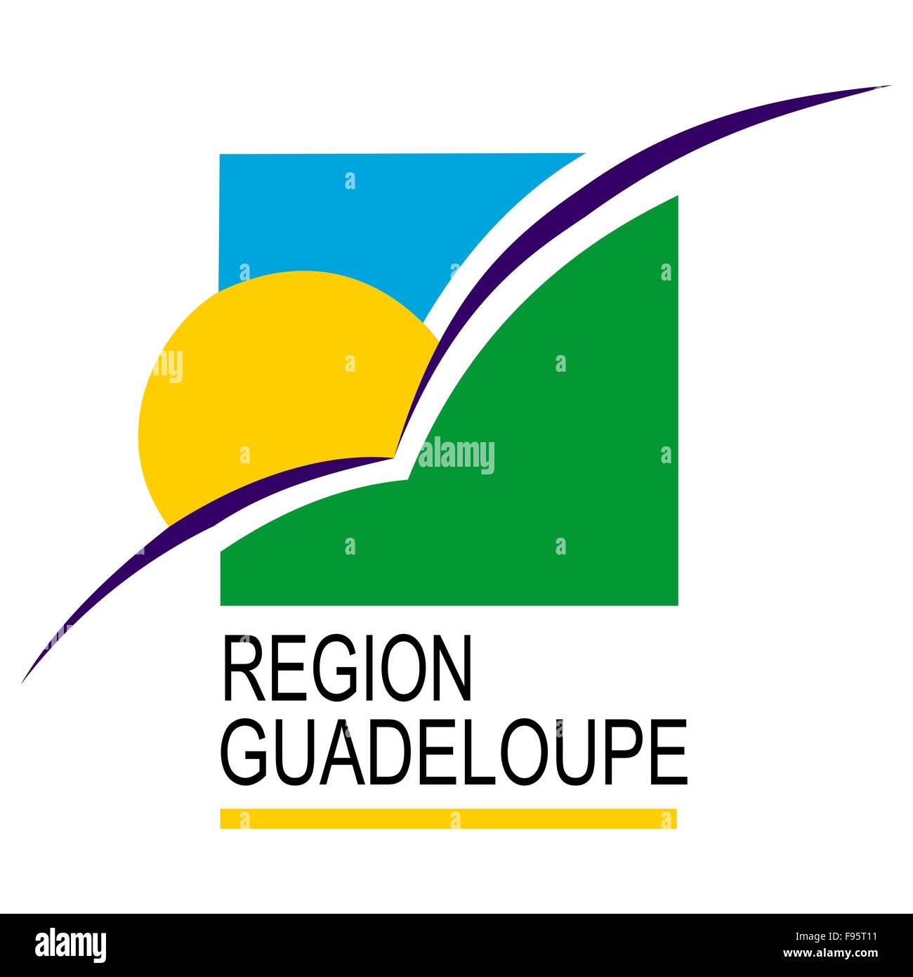 Flagge der Region Guadeloupe Stockfoto