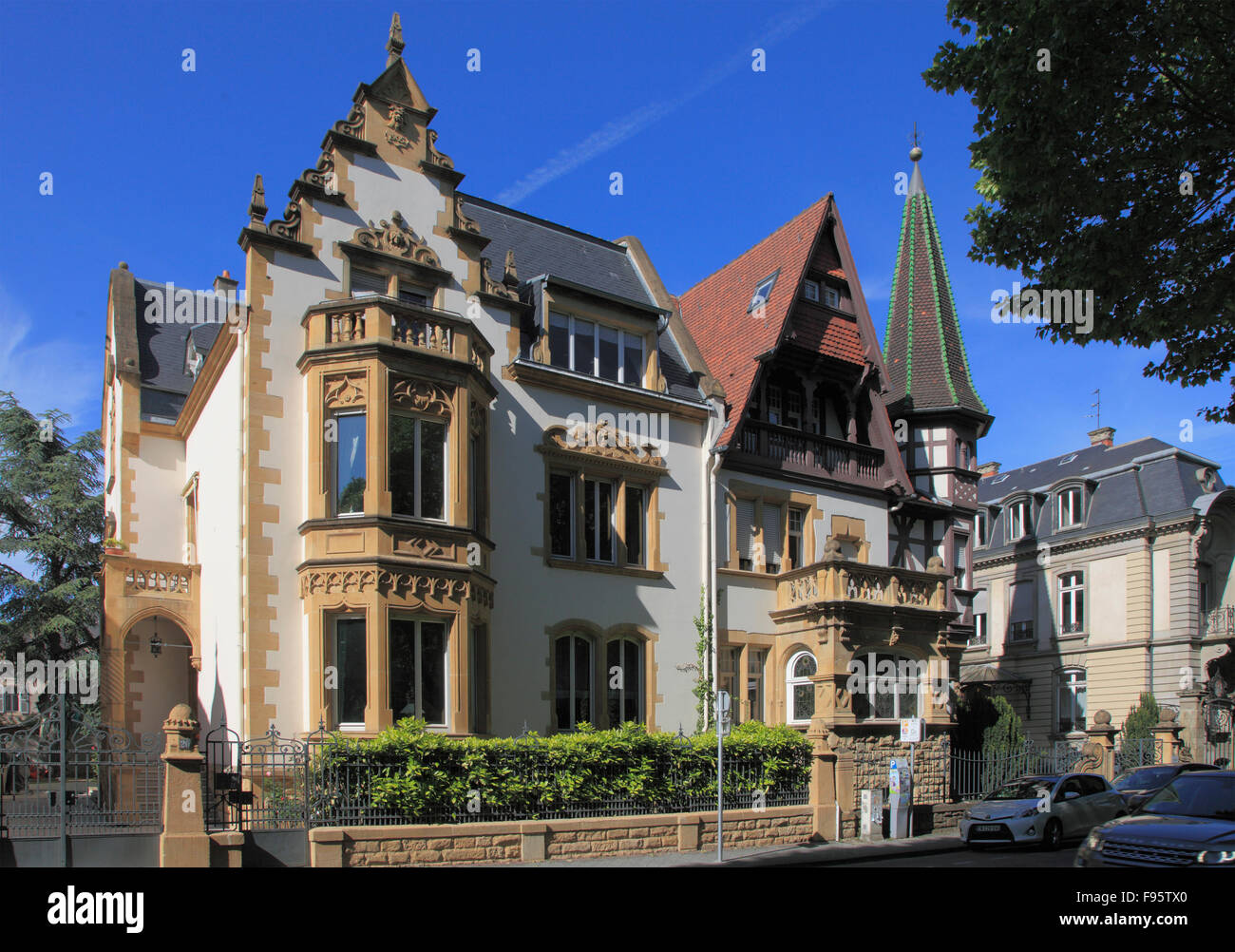 Frankreich, Lothringen, Metz, Avenue Foch, Haus, historische Architektur, Stockfoto