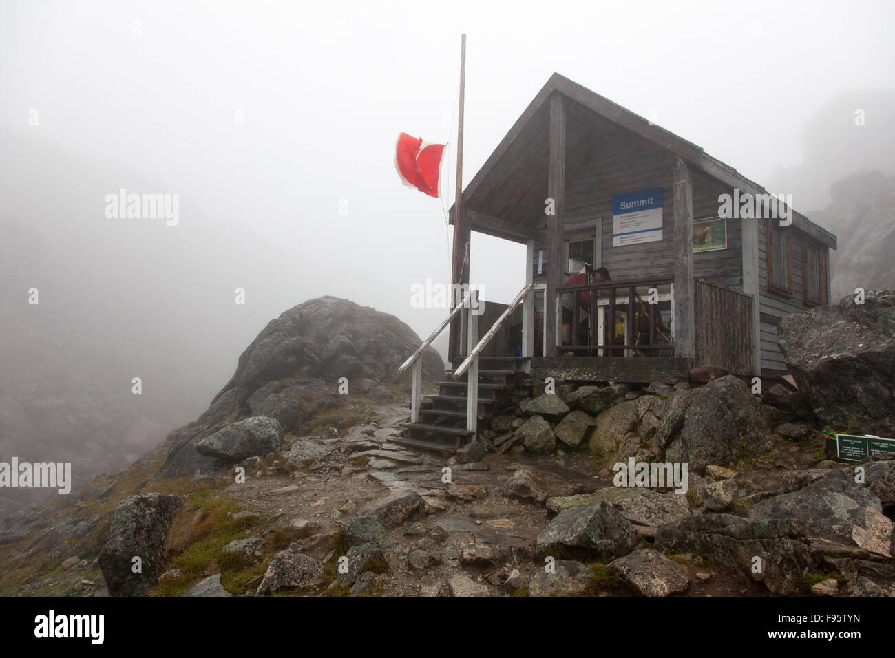 Eine Hütte am oberen Rand der Chilkoot Pass, British Columbia, Kanada. Stockfoto