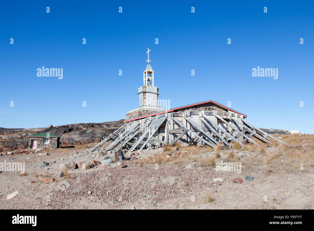 Ein Stein-Kirche in Kugaaruk, Nunavut, Kanada Stockfoto