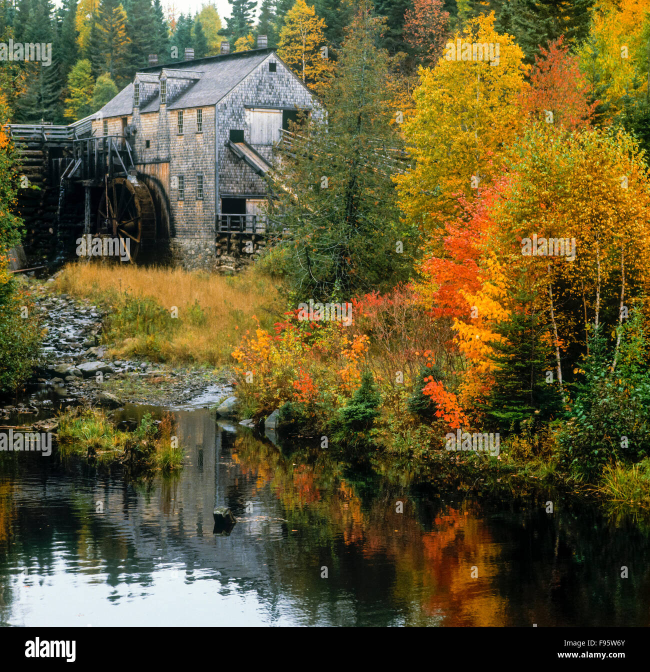 Sägewerk, Kings Landing historische Siedlung, Saint John River, New Brunswick, Kanada Stockfoto