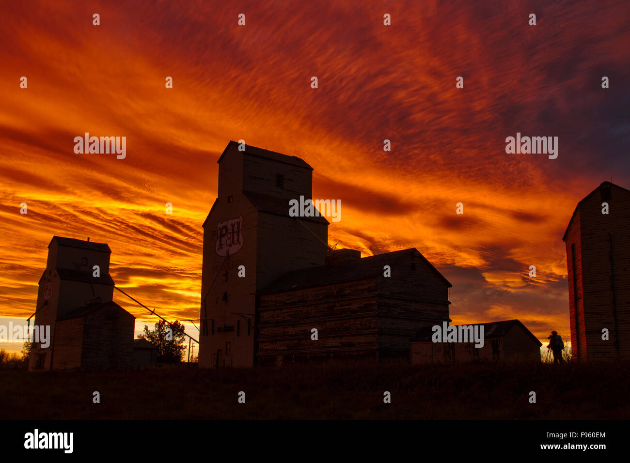 Grain Elevator, Mossleigh, Alberta, Kanada Stockfoto