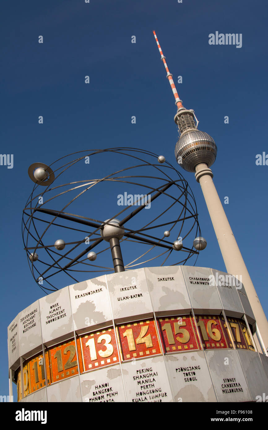 Die Weltzeituhr, WeltzeitUhr und den Fernsehturm oder Berliner