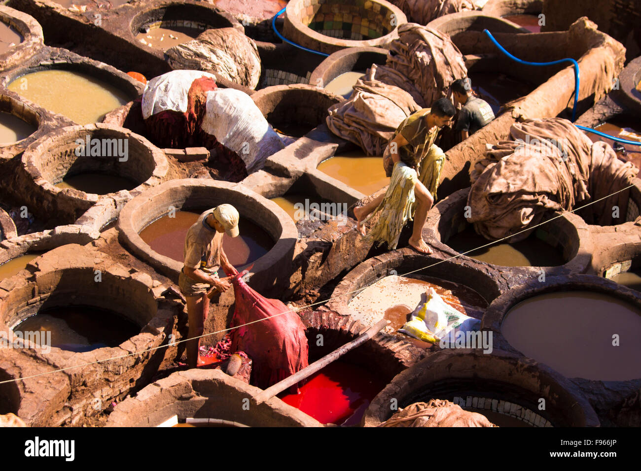 Gerbereien, Fes, Marokko Stockfoto