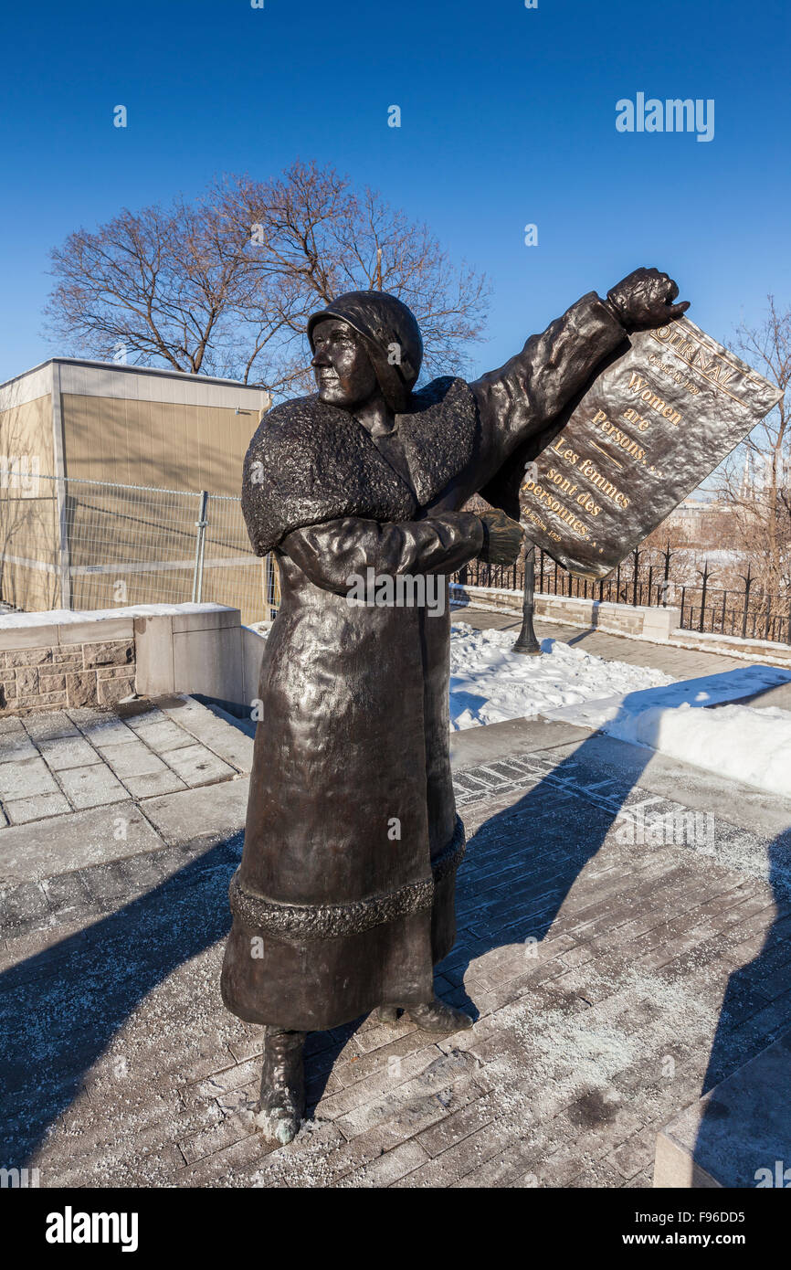 Nellie McClung Statue, Teil des "Frauen sind Personen!" Denkmals zu Ehren The Famous Five, am Parliament Hill in Ottawa, Stockfoto