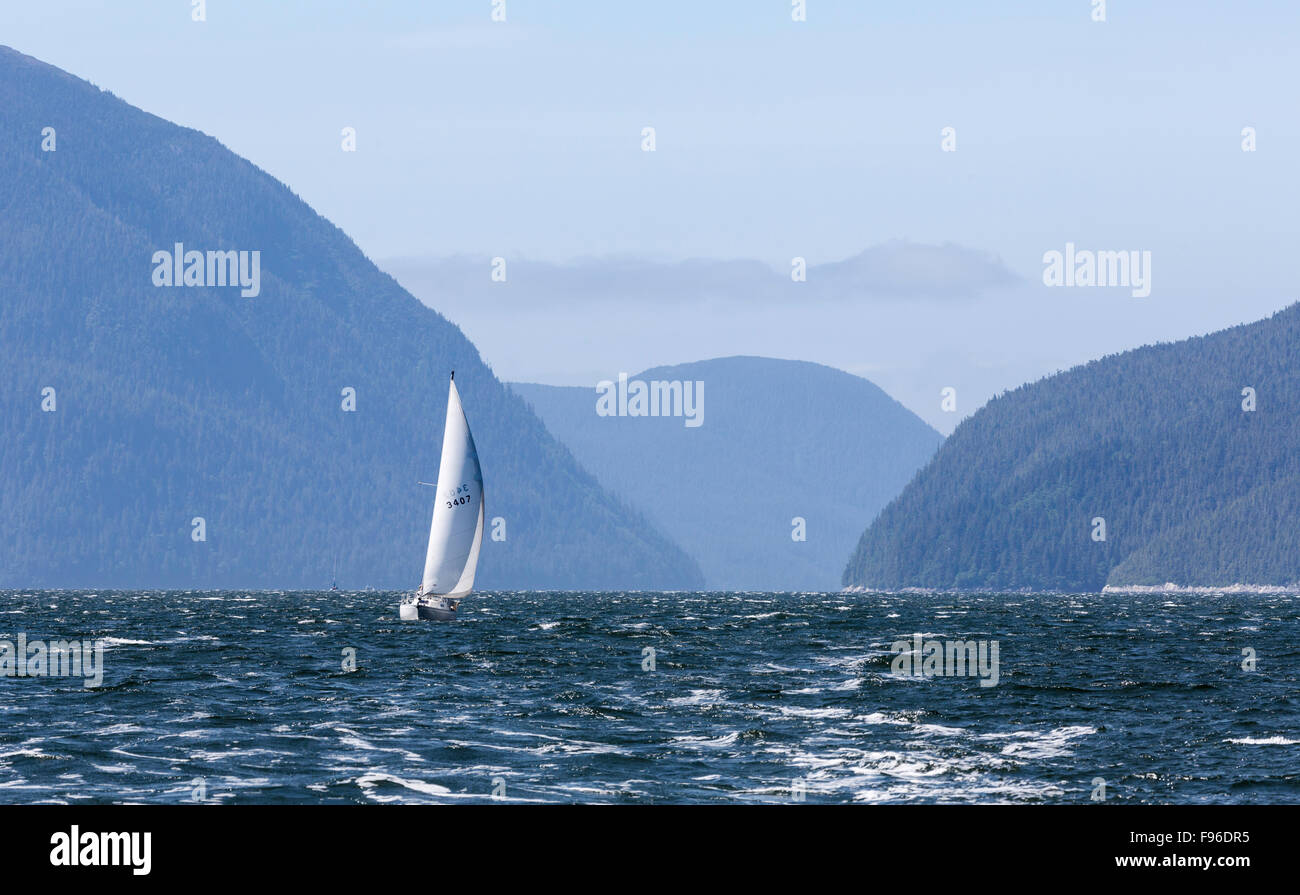 British Columbia, Kanada, zentrale BC Küste, Segelboot, Stockfoto
