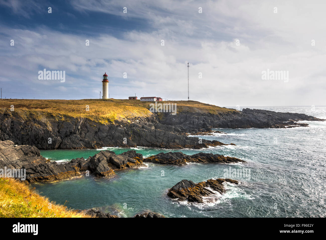 Cape Race Leuchtturm National Historic Site, Neufundland, Kanada Stockfoto