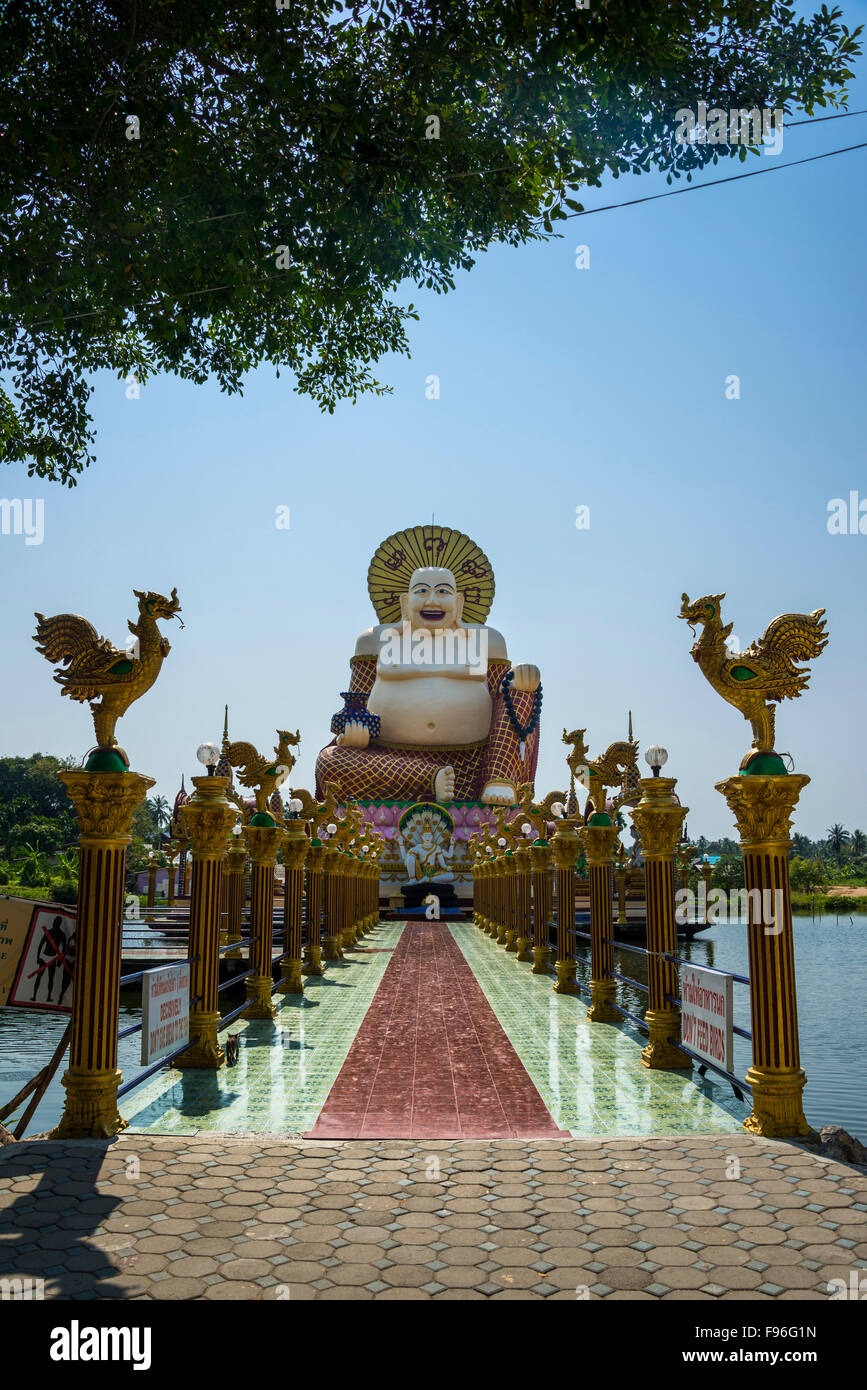 Laughing Buddha, Wat Laem Suwannaram Tempel, Ban Bo Phut, Ko Samui, Thailand Stockfoto
