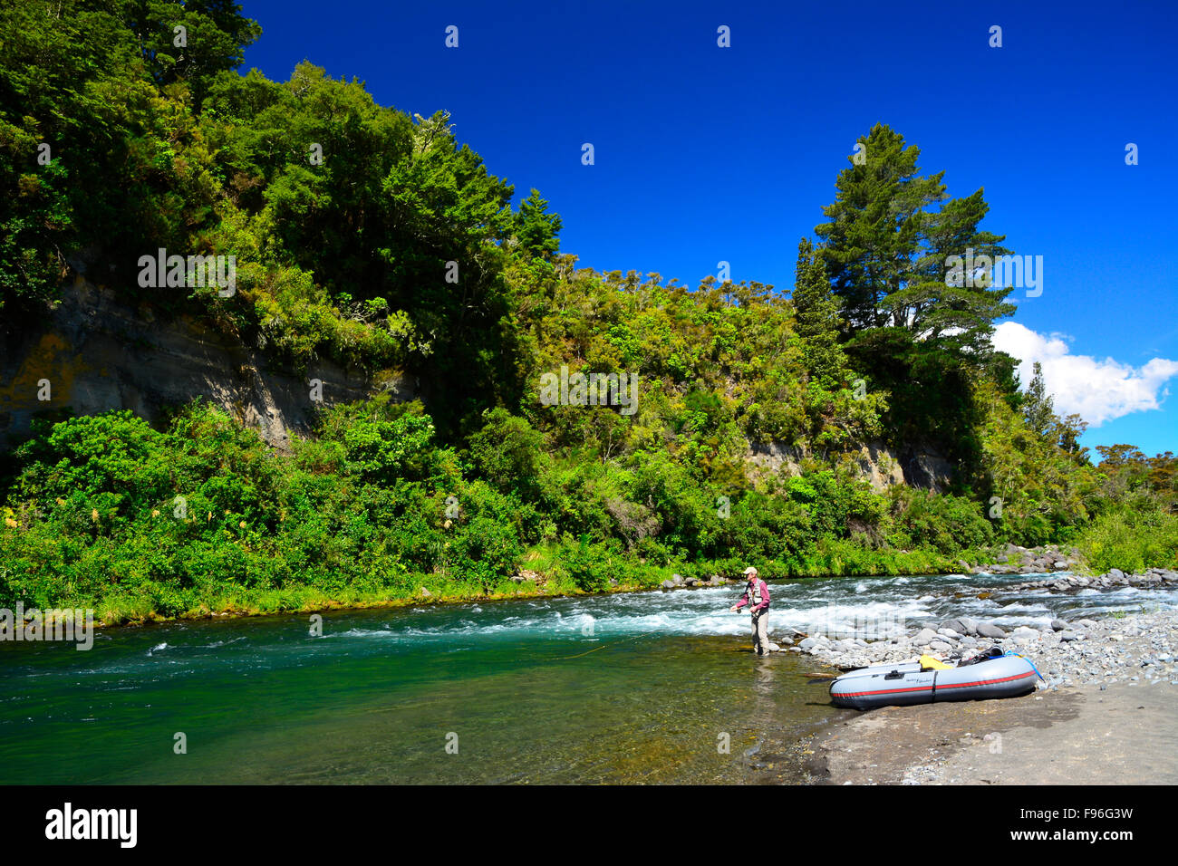 Mittelland Tongariro River, Neuseeland Stockfoto