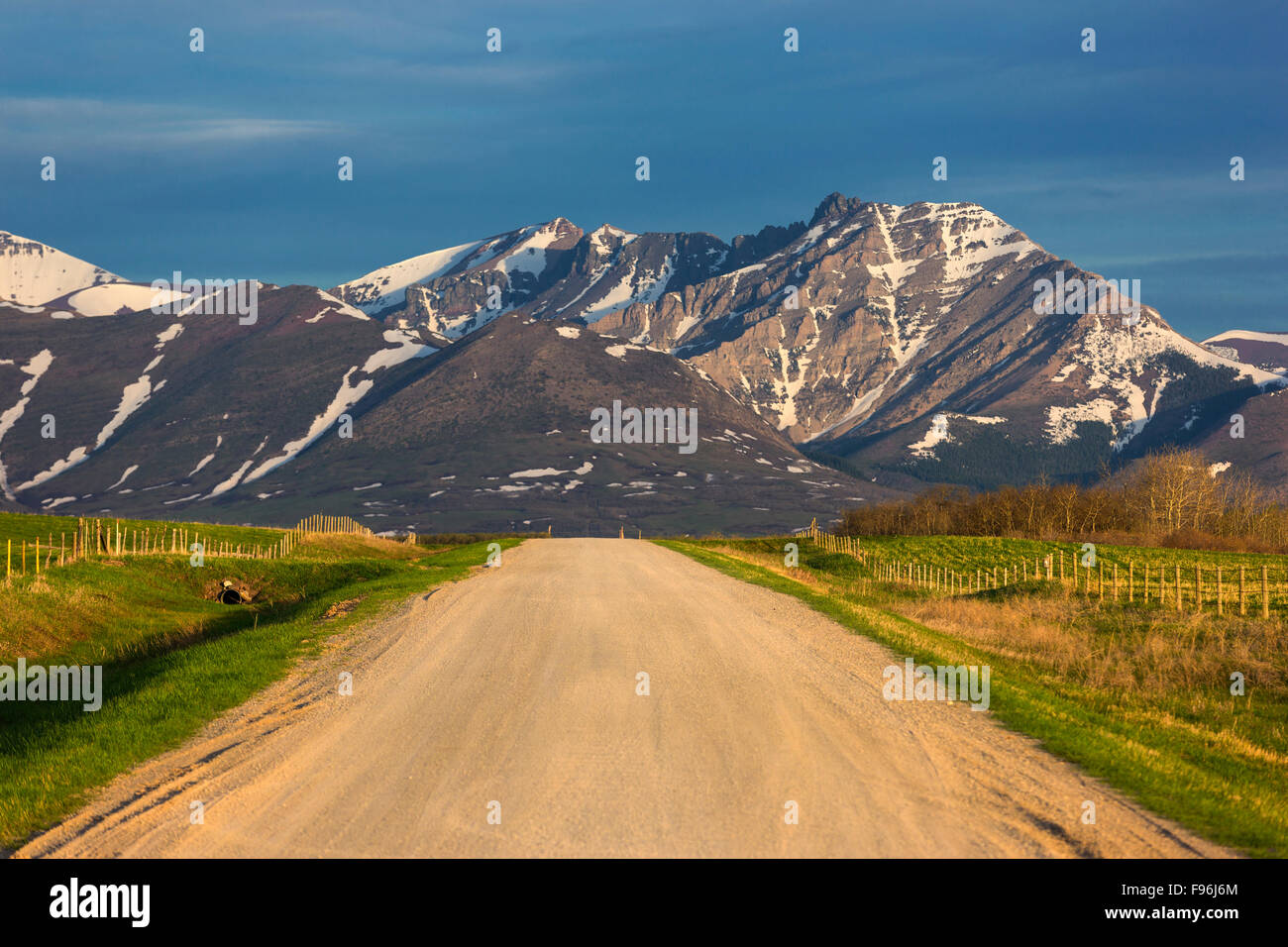 Landstraße, Pincher Creek Nr. 9, Nr. 3. Division, Alberta, Kanada Stockfoto