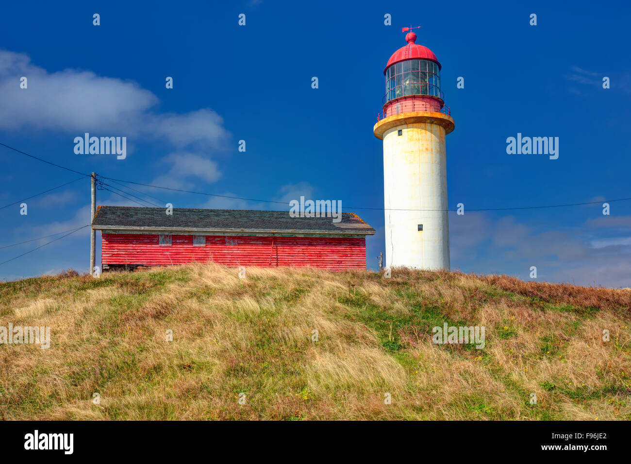 Cape Race Leuchtturm National Historic Site, Neufundland, Kanada Stockfoto