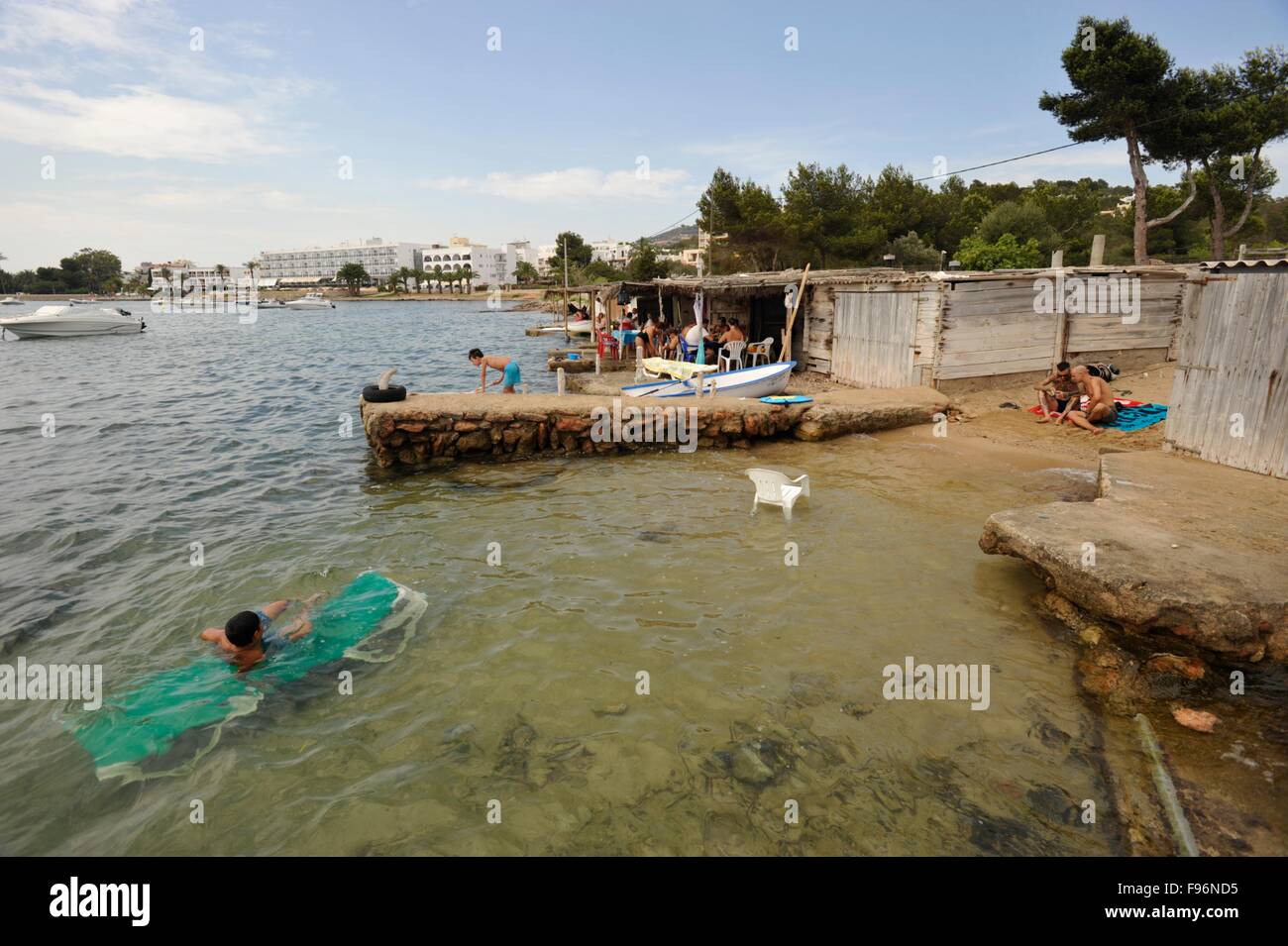 Casetes Varador alte Bootshäuser von Ibiza Balearen Ibiza Stockfoto Casetes Varador alte Bootshäuser von Ibiza Balearen Ibiza Stockfoto