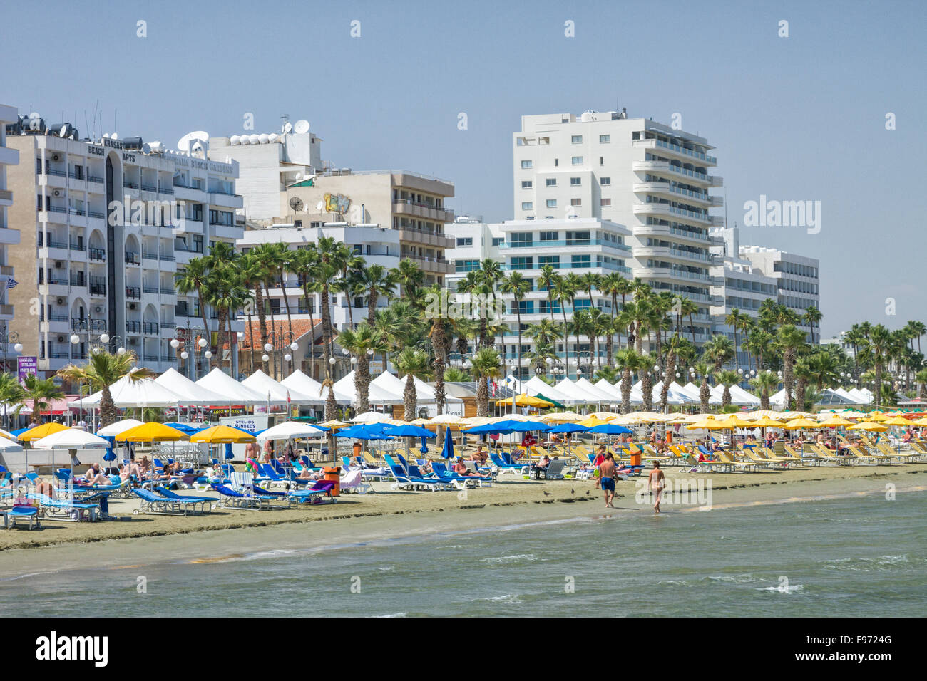 Strand in Larnaca, Zypern Stockfoto