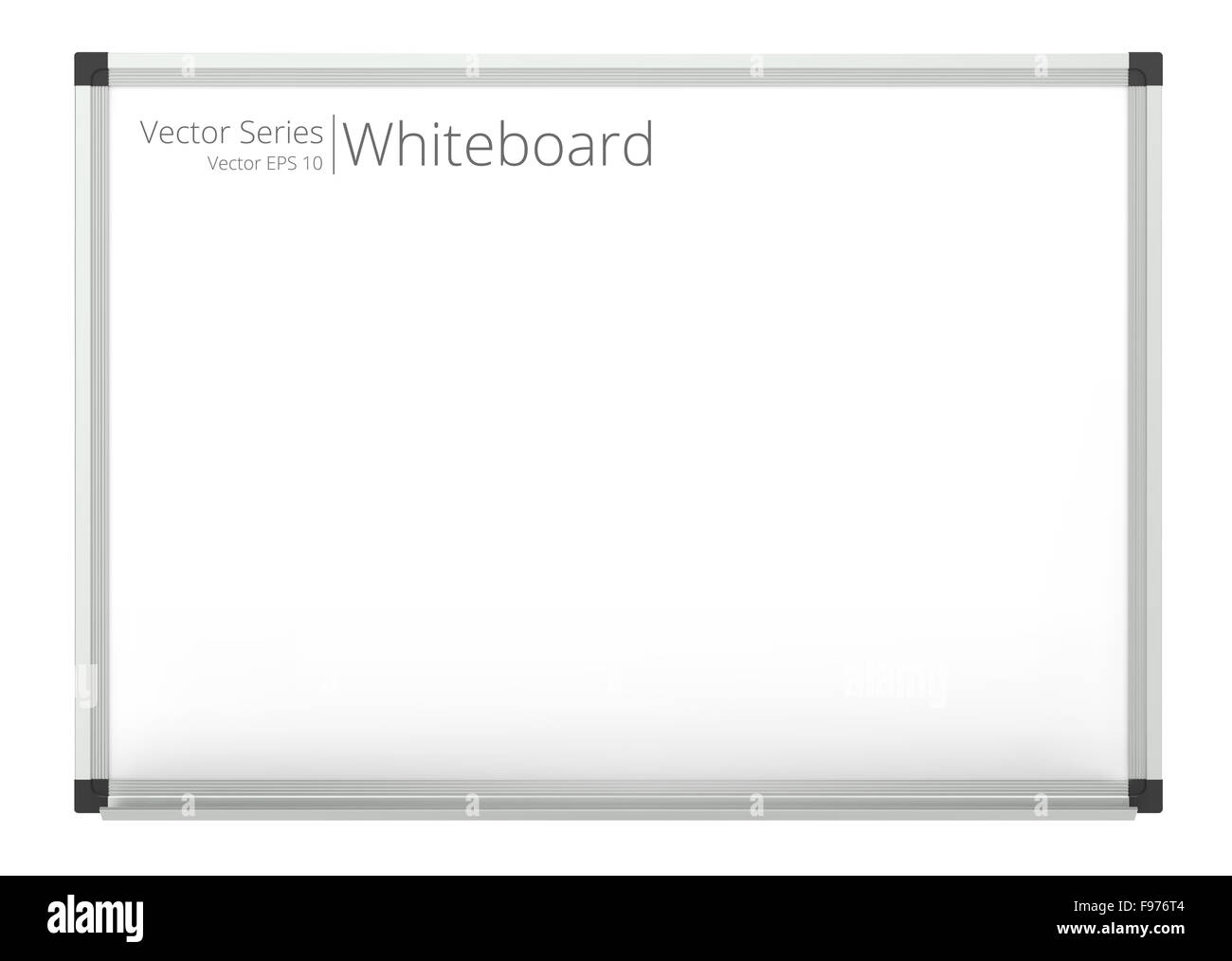 Klassische leeres Whiteboard für Textfreiraum. Vektor-EPS10. Stockfoto