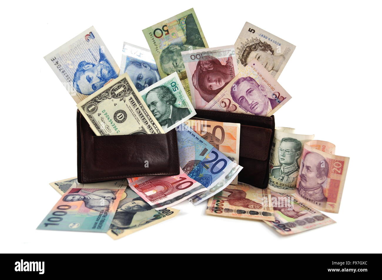 Währungen der Welt Stockfoto