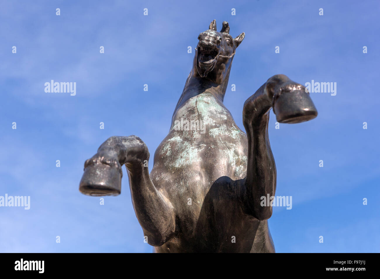 Wallenstein Palast Garten mit Statue von Adrian de Vries, tanzendes Pferd, Prag, Tschechische Republik Stockfoto