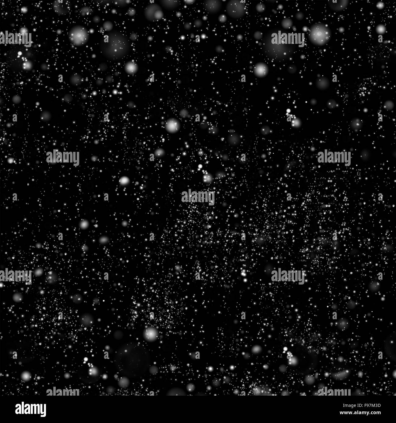 Schwarzer Hintergrund mit fallenden Schnee-Effekt. Winternacht. Abstrakten Hintergrund Stockfoto