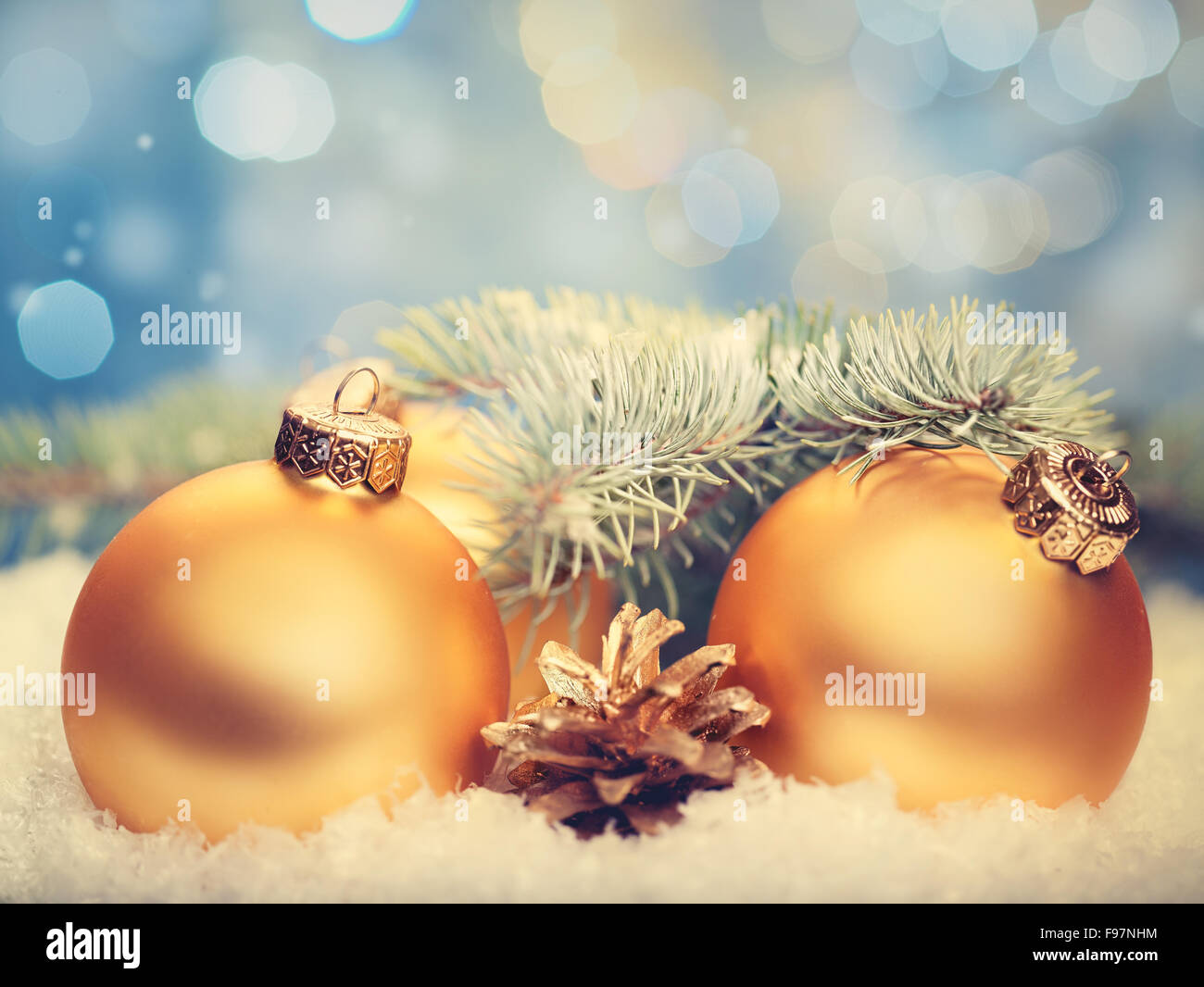 Weihnachten-abstrakt mit Weihnachtsschmuck Stockfoto