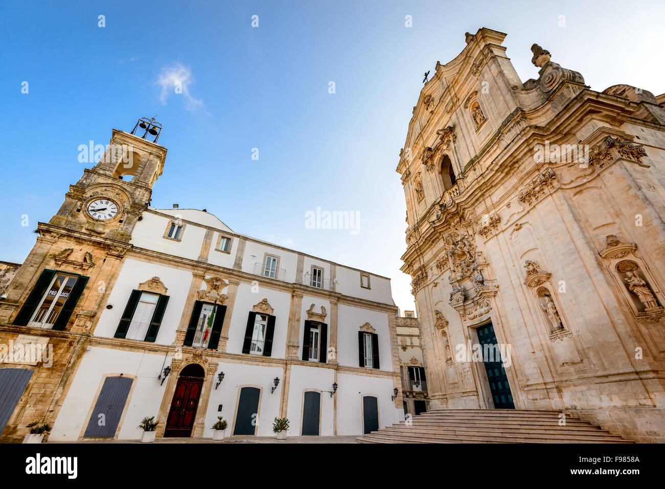 Martina Franca, Apulien. Basilika von San Martino an der Piazza Plebiscito, Provinz Taranto, Apulien in Süditalien. Stockfoto