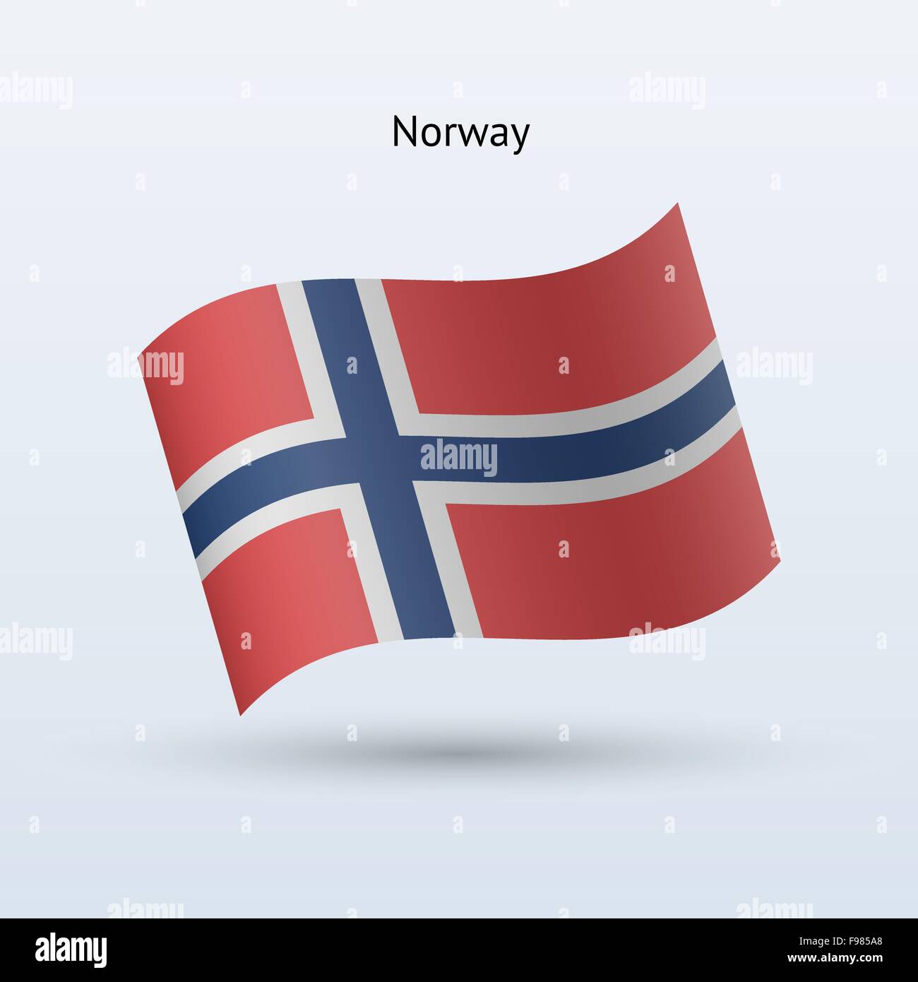 Norwegen Flagge winken Form. Vektor-Illustration. Stock Vektor