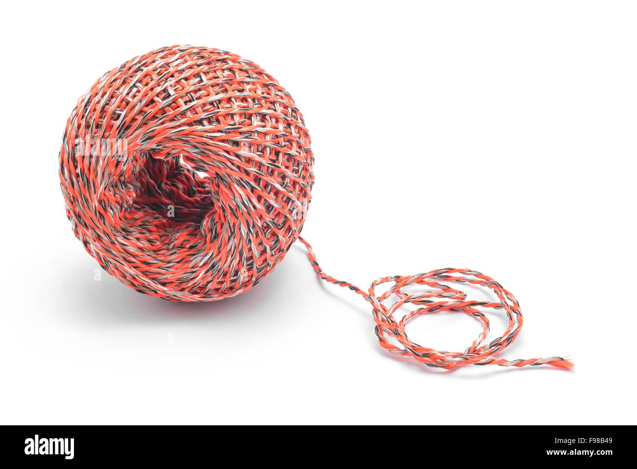 Zeichenfolge Kugel isoliert auf weiss Stockfoto