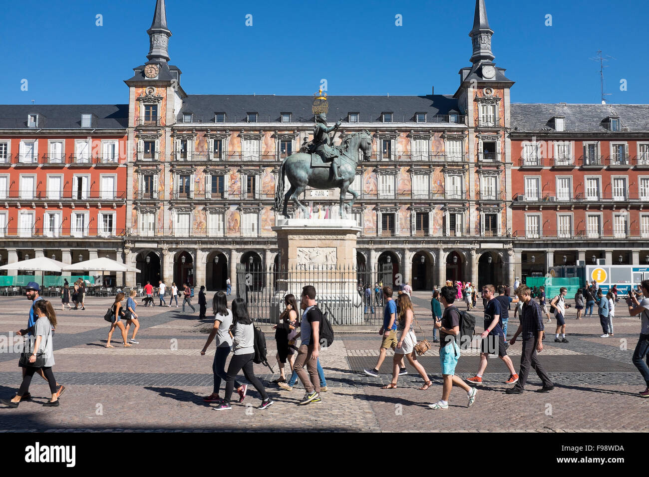 Plaza Mayor Madrid Spanien Stockfoto