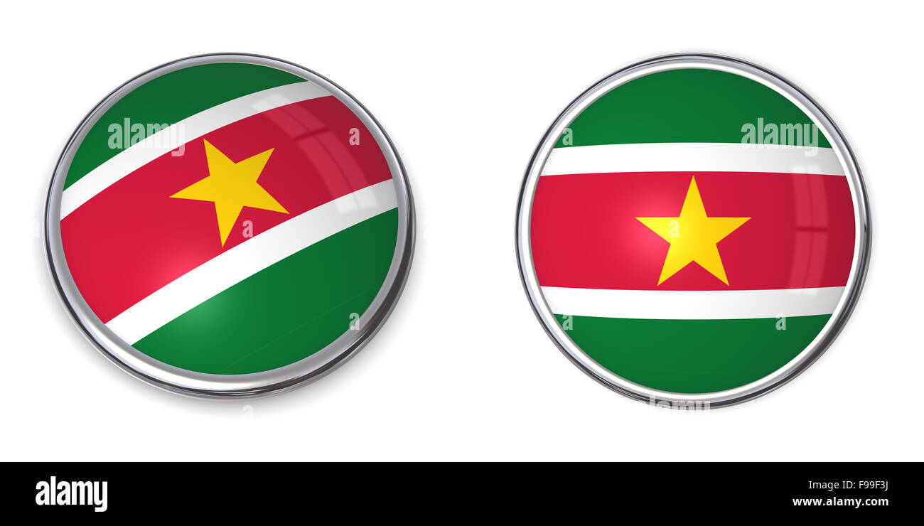 Banner Button Suriname Stockfoto