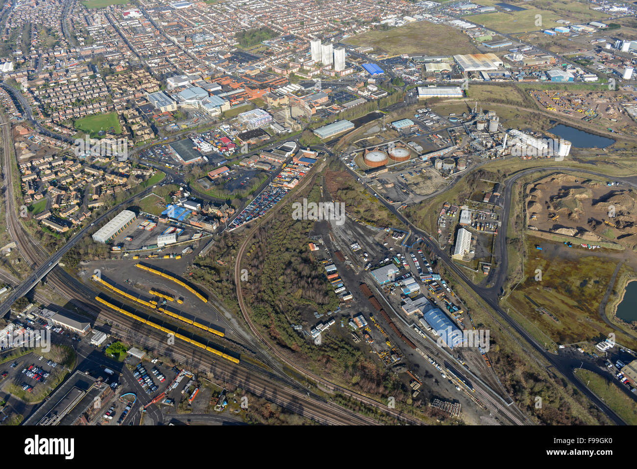 Allgemeine Ansichten von North Lincolnshire Stadt von Scunthorpe Stockfoto