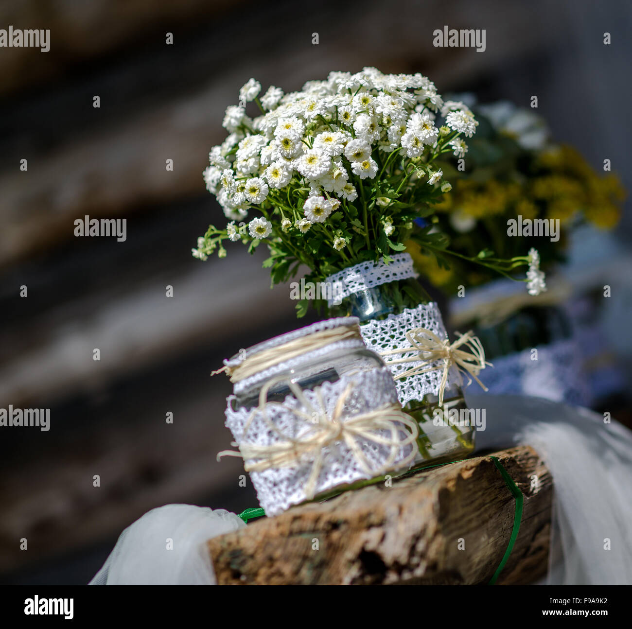 Bouquet von wilden Blumen im Weckglas Stockfotografie Alamy