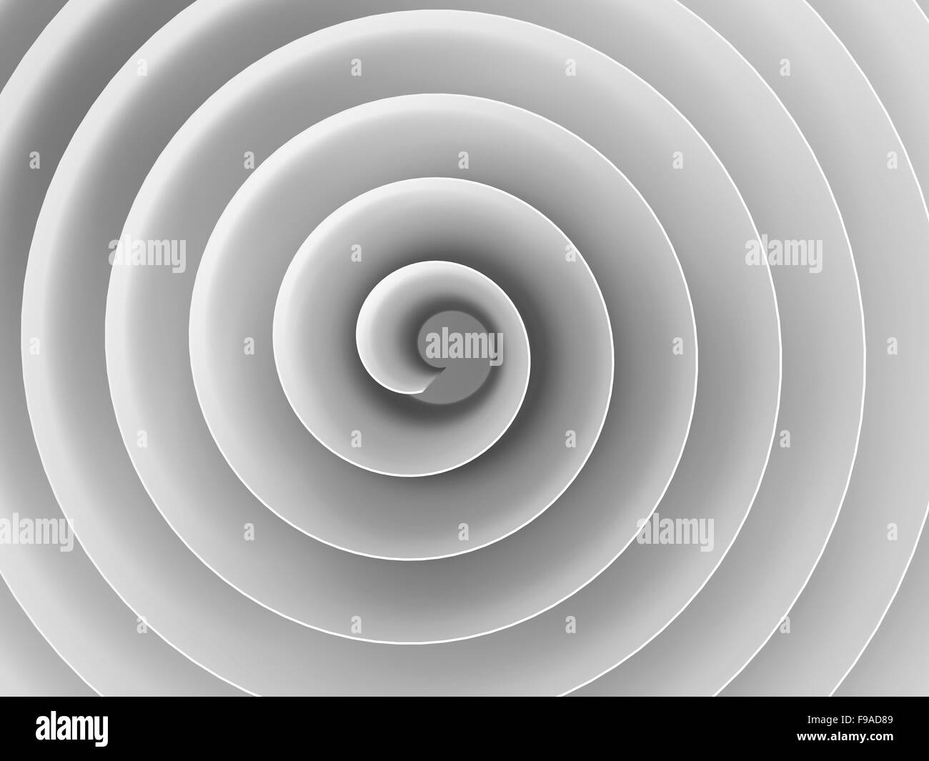 Weiße 3d Spirale mit weichen Schatten, abstrakte digitale Illustration, Hintergrundmuster Stockfoto