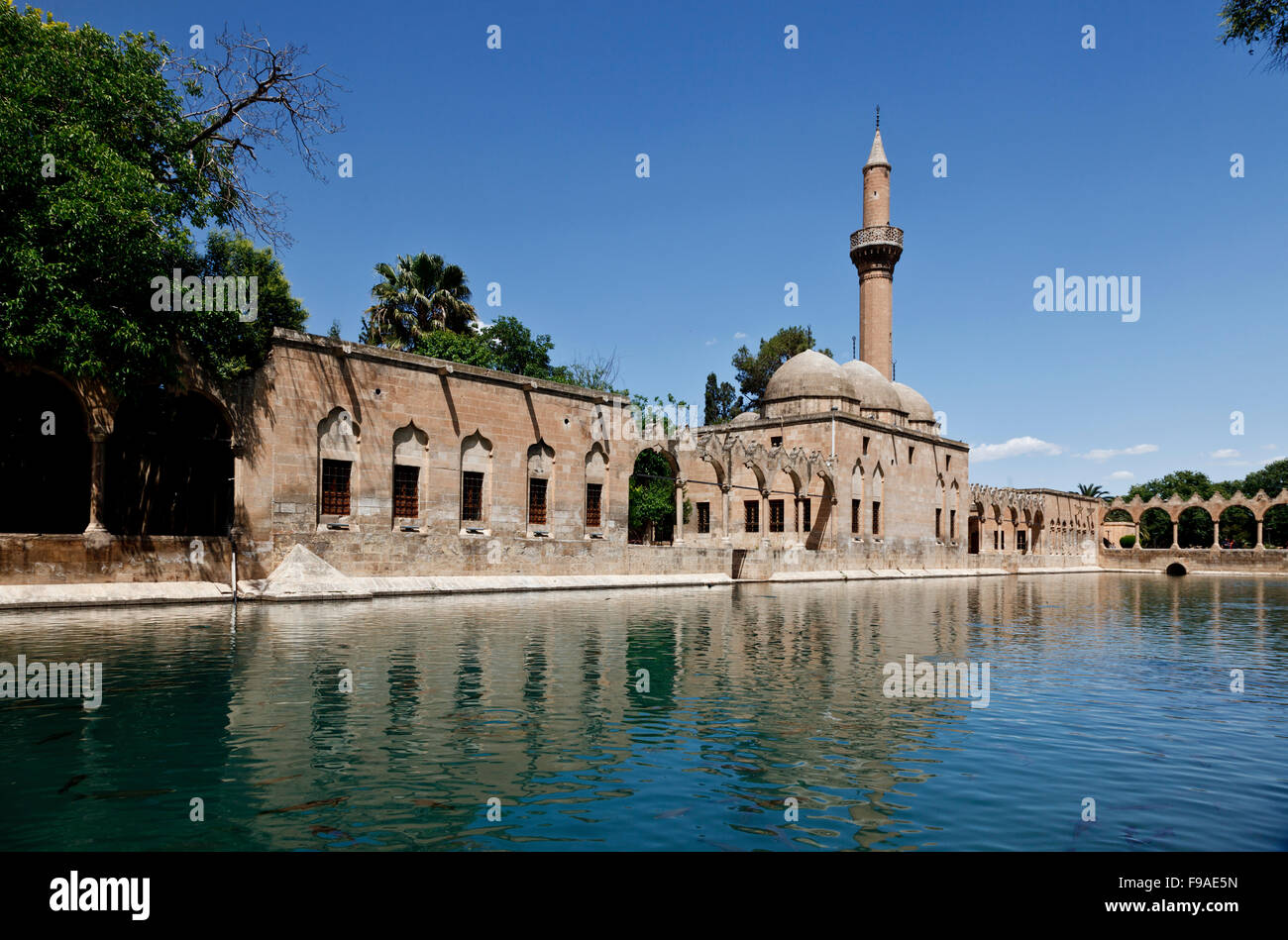 Halil-Ur-Rahman-Moschee und den Heiligen See, Baliklikoy, Sanliurfa, Türkei Stockfoto