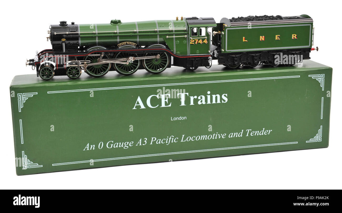 ACE Züge O Gauge LNER A3 Pacific Klasse Lok und Tender-Modell Stockfoto