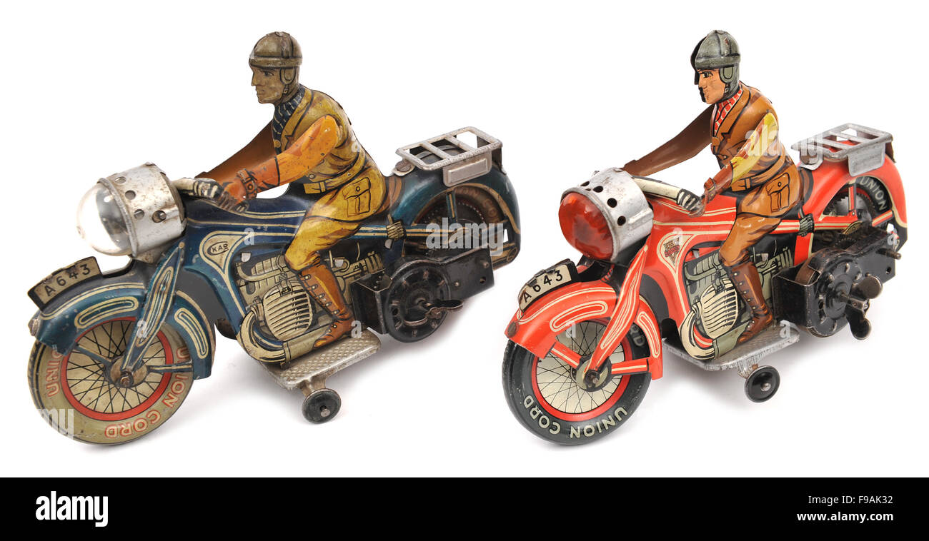 Arnold A643 Uhrwerk Weißblech Motorrad Kinderspielzeug Stockfoto