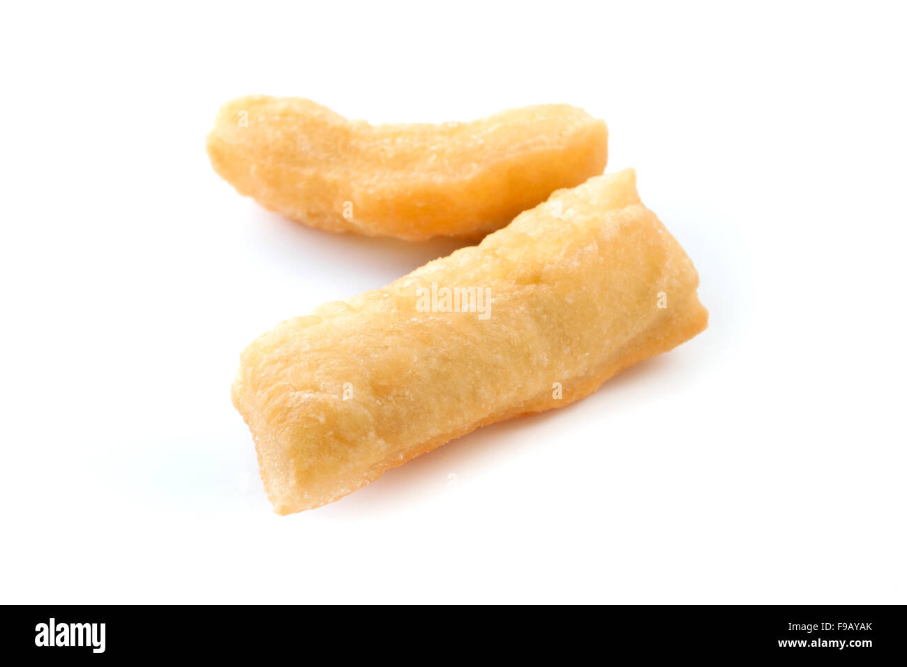 Cuculi Fritti, snacks apulischen tief gebratene Pizza auf weißem Hintergrund Stockfoto