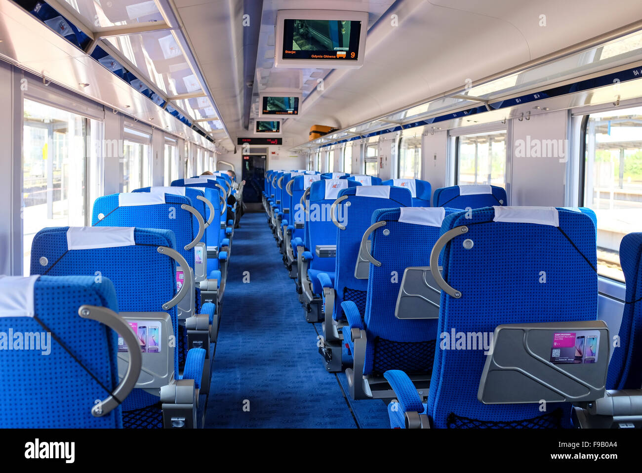 PKP intercity Zug, Bydgoszcz, Wroclaw, Polen Stockfoto