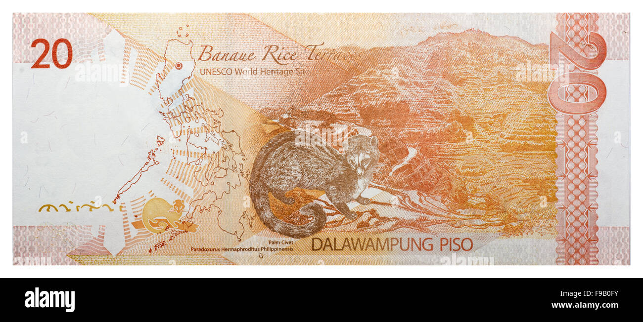 Philippinischer Peso Banknoten 20 Stockfoto