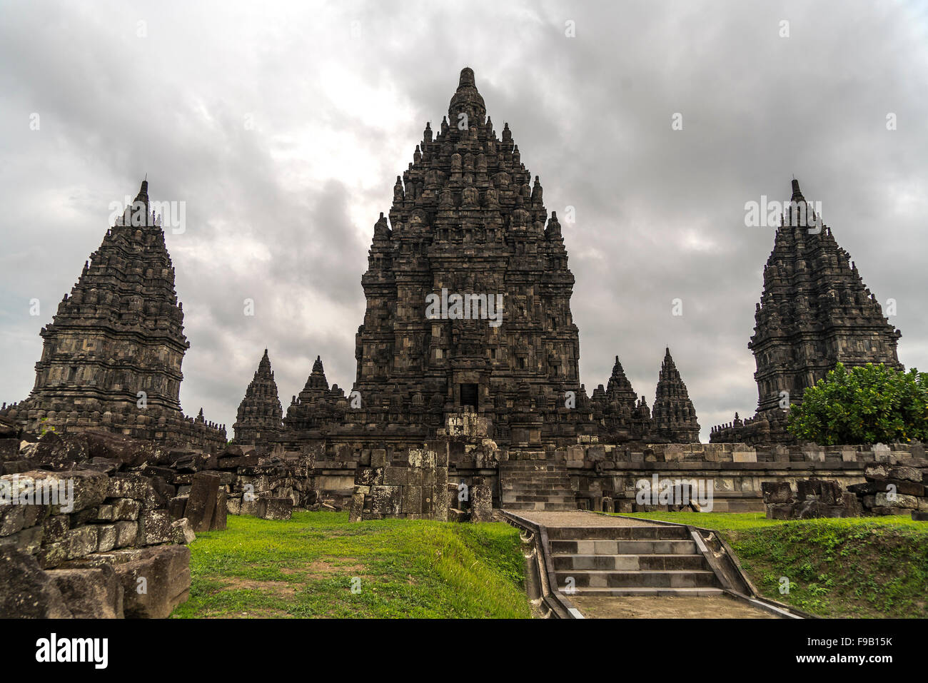 der 9. Jahrhundert Hindu-Tempel compound Candi Prambanan in Zentraljava, Indonesien, Asien Stockfoto