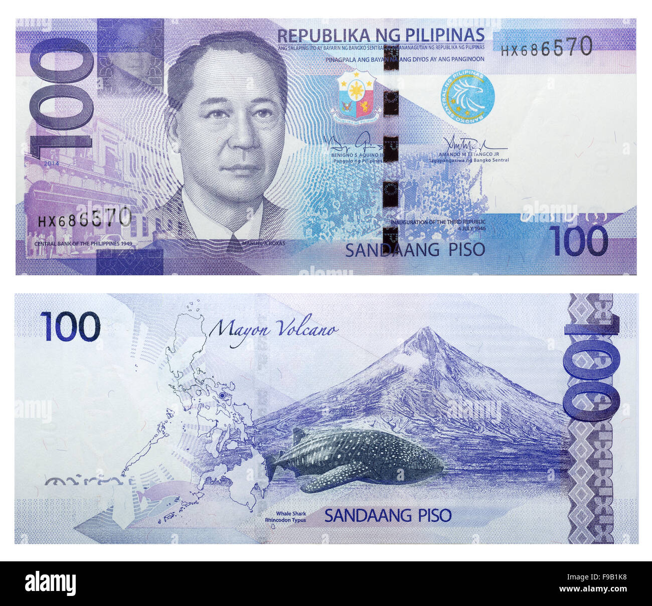 Philippinischer Peso Banknoten 100 Stockfoto